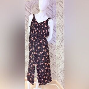 Sienna Sky Black Floral Jumpsuit, polkadot pattern size small